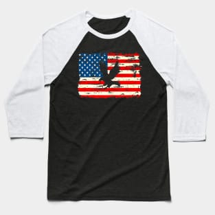 4th July With American Flag And Bald Eagle Baseball T-Shirt